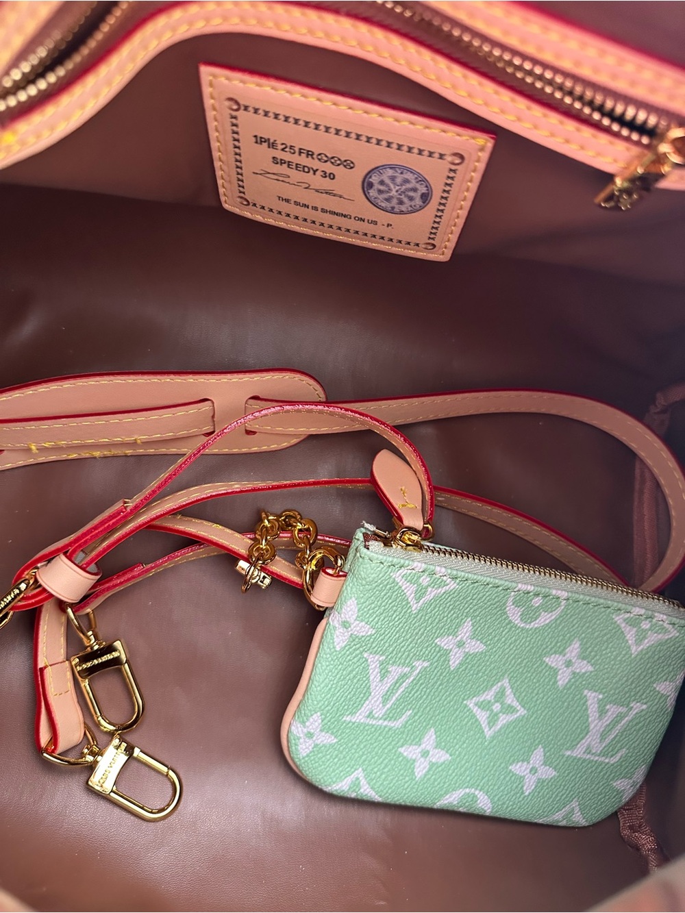 Slouchy Lime Green Monogram Satchel Shoulder Bag - Picture 7 of 7